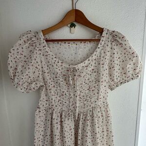 Cream Puff Sleeve Midi Sundress
